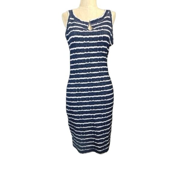 Chelsea & Violet Size S Small Navy Blue White STRETCH Knit Dress NWT $98 - Picture 1 of 2